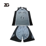 Grey Custom Basketball Uniform