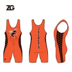 Sublimated Orange Wrestling Singlets