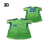 Green Color Baseball Jersey