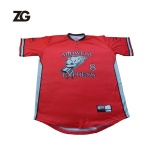 Red Design Two Button Baseball Jersey